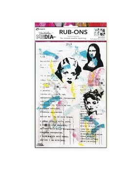 Dina Wakley MEdia PRE-ORDER Rub-Ons On Their Mind (MDA88332)