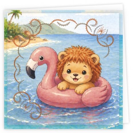 Find It Trading Stitch and Do Embroidery Cards Sweet Summer Lion (STDOPP038)