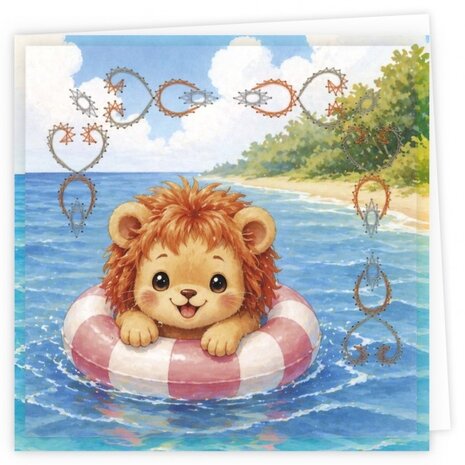 Find It Trading Stitch and Do Embroidery Cards Sweet Summer Lion (STDOPP038)