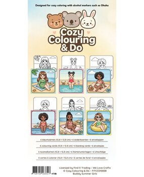 Find It Trading Cozy Colouring Cards Set Bubbly Summer Girls (FITCCS10008)