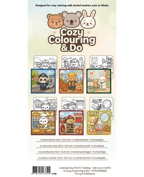 Find It Trading Cozy Colouring Cards Set Furry Professions (FITCCS10009)