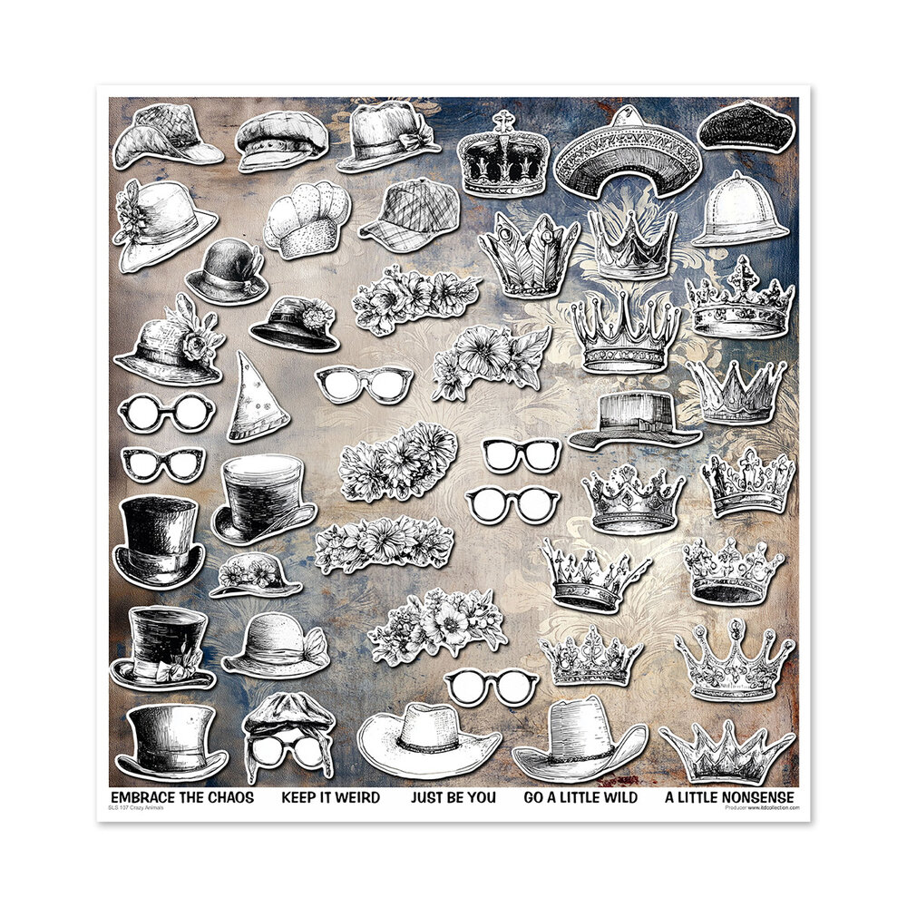 ITD Collection Crazy Animals 12x12 Inch Paper Pad (SLS 107)