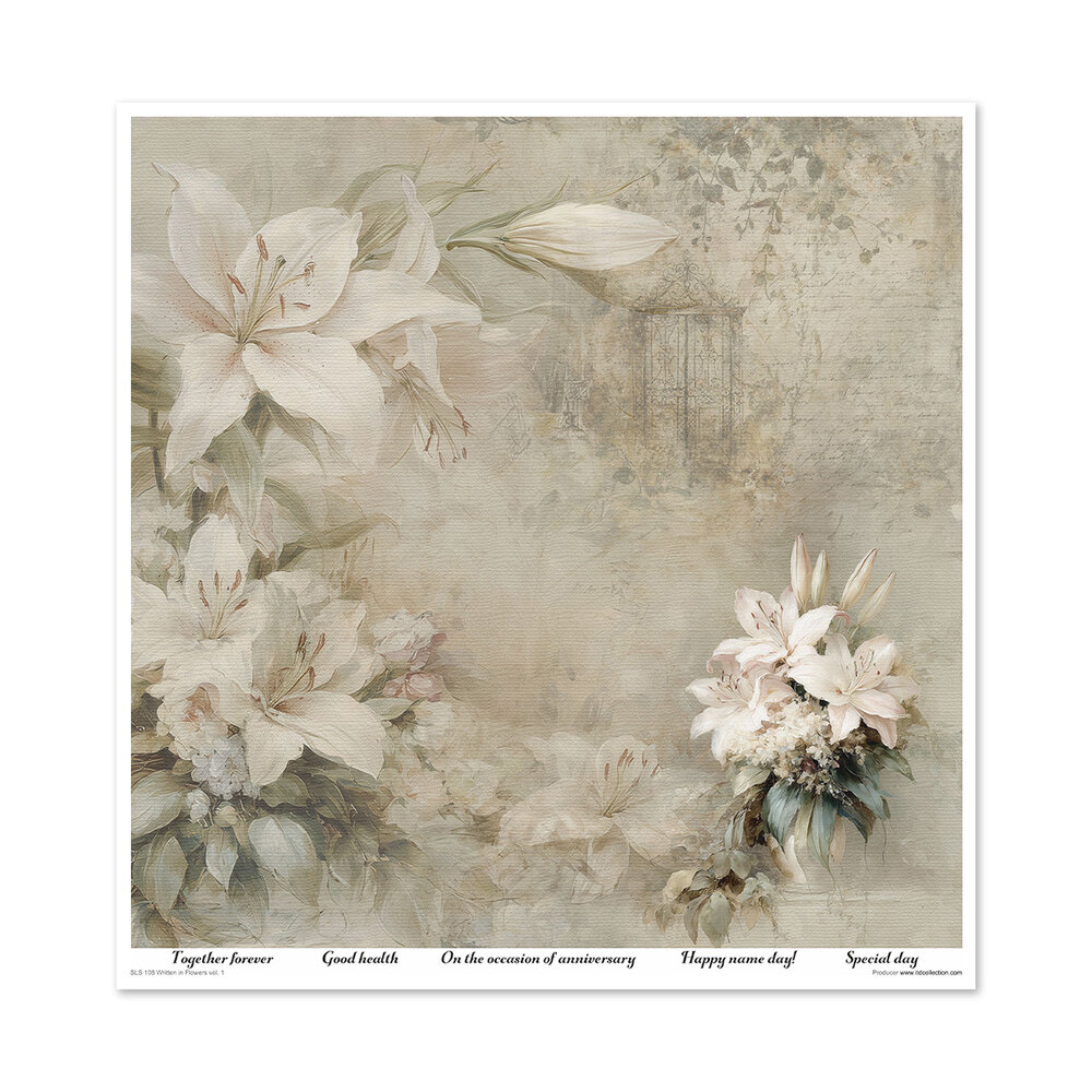 ITD Collection Written in Flowers vol.1 12x12 Inch Paper Pad (SLS 108)