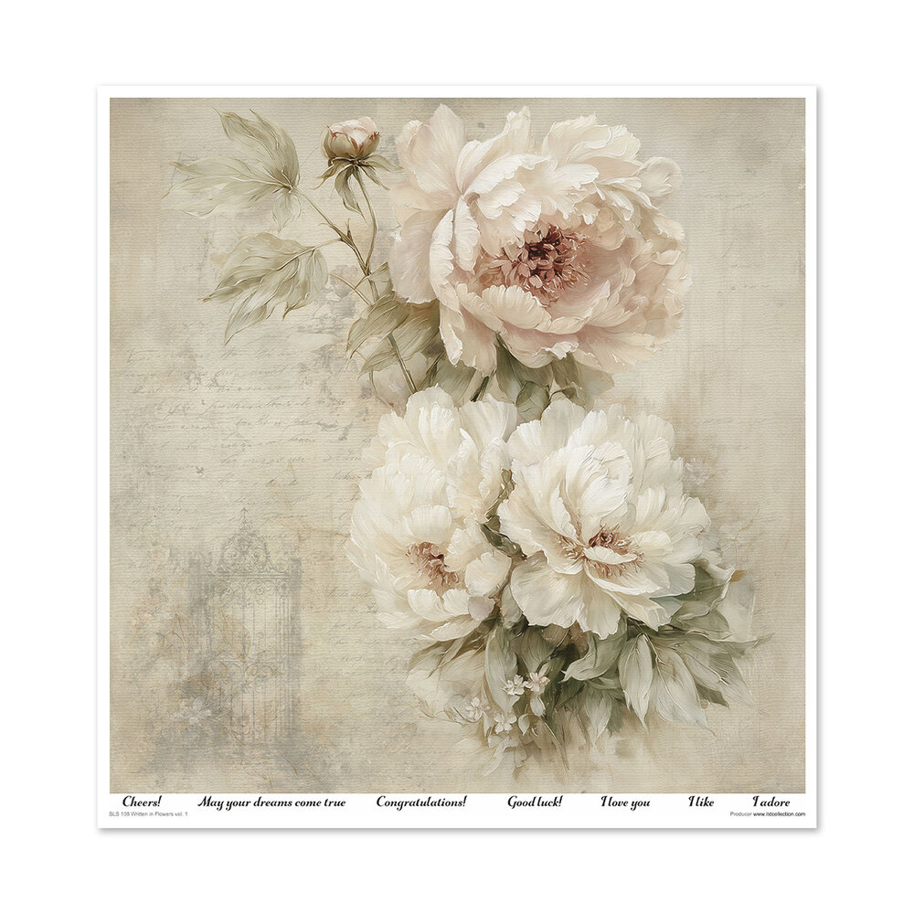 ITD Collection Written in Flowers vol.1 12x12 Inch Paper Pad (SLS 108)