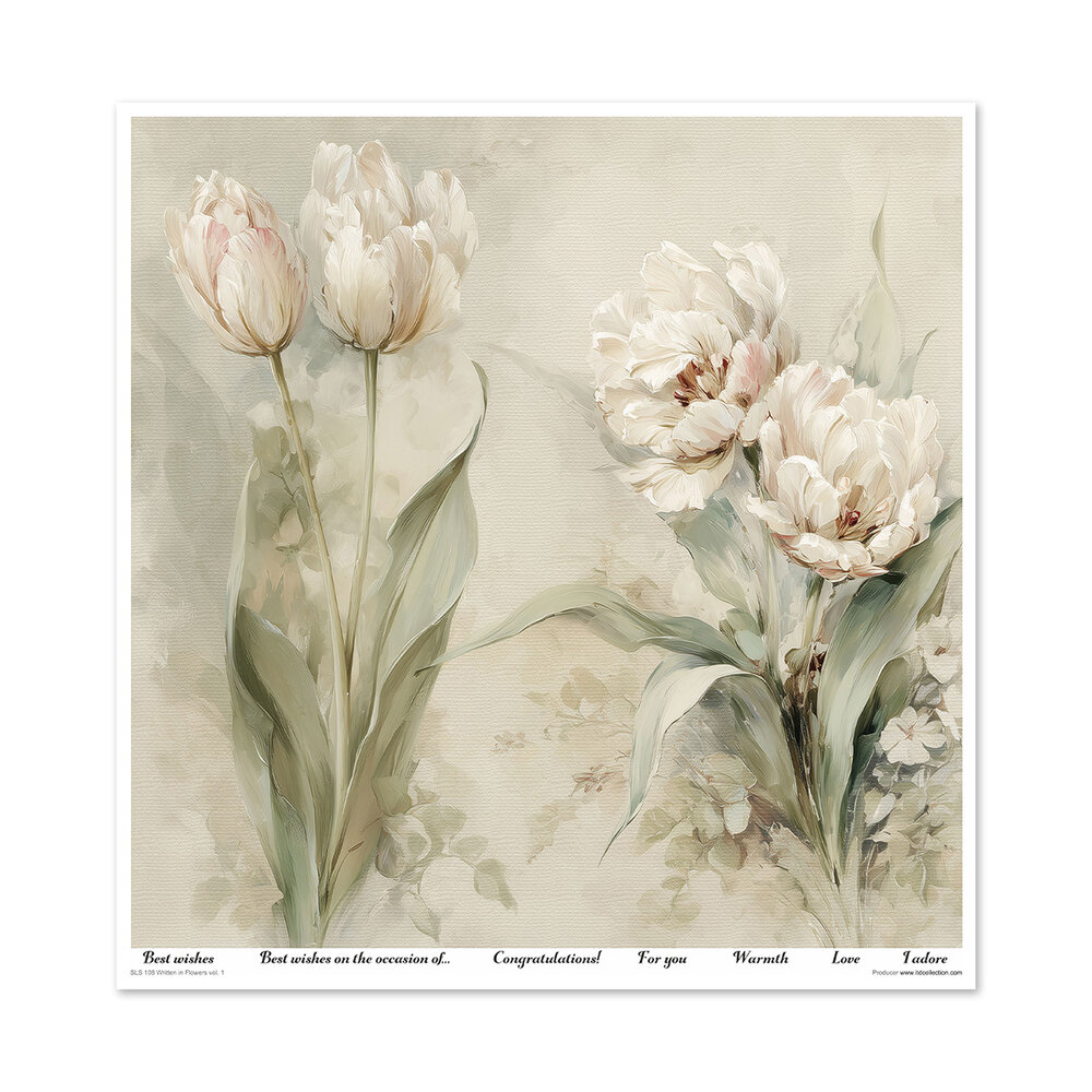ITD Collection Written in Flowers vol.1 12x12 Inch Paper Pad (SLS 108)