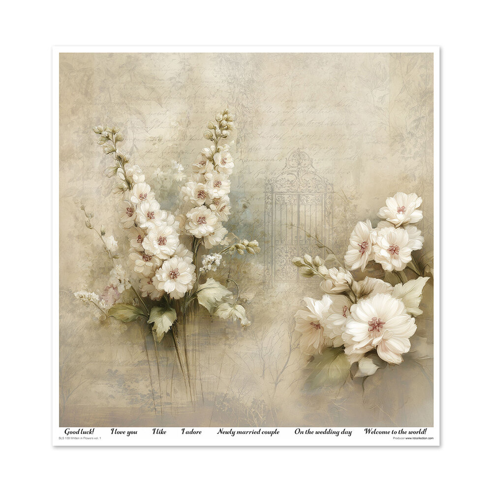 ITD Collection Written in Flowers vol.1 12x12 Inch Paper Pad (SLS 108)
