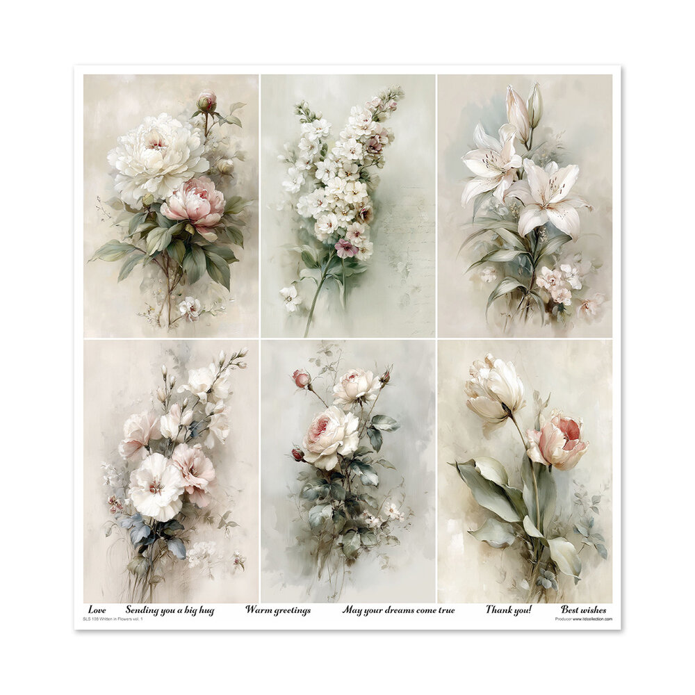 ITD Collection Written in Flowers vol.1 12x12 Inch Paper Pad (SLS 108)