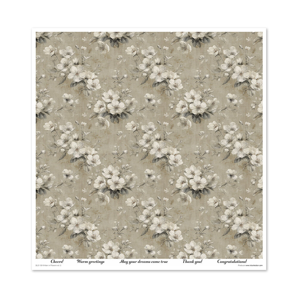 ITD Collection Written in Flowers vol.2 12x12 Inch Paper Pad (SLS 109)