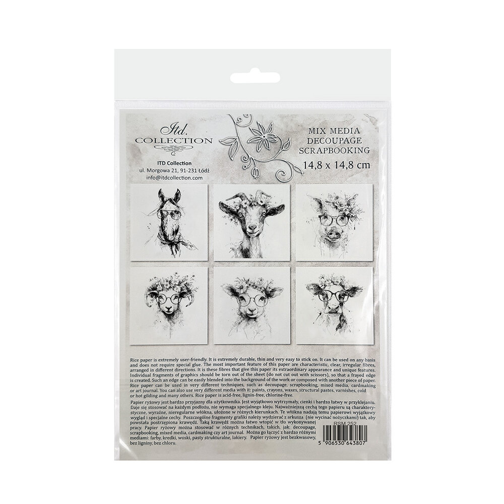 ITD Collection Animals 6x6 Inch Rice Paper Set (RSM 252)