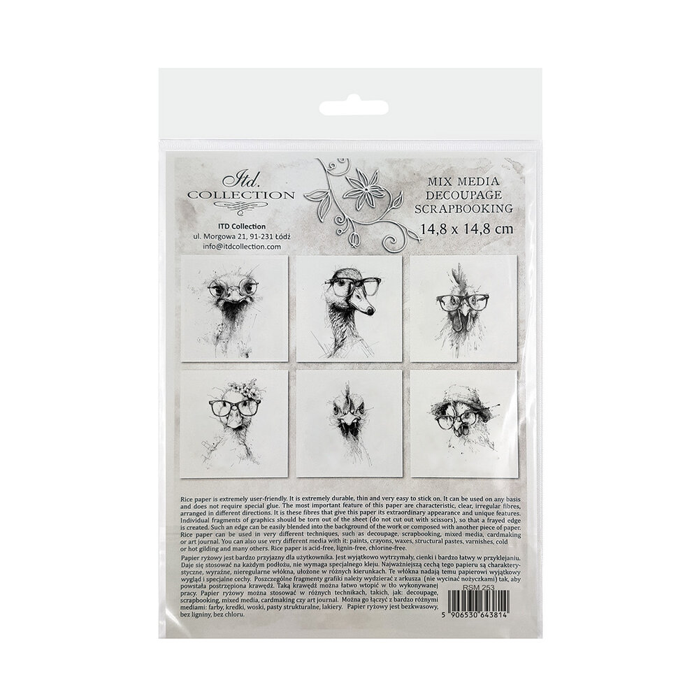 ITD Collection Animals 6x6 Inch Rice Paper Set (RSM 253)