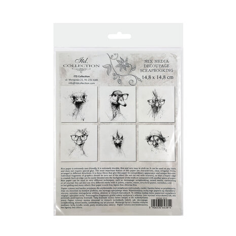 ITD Collection Animals 6x6 Inch Rice Paper Set (RSM 253)