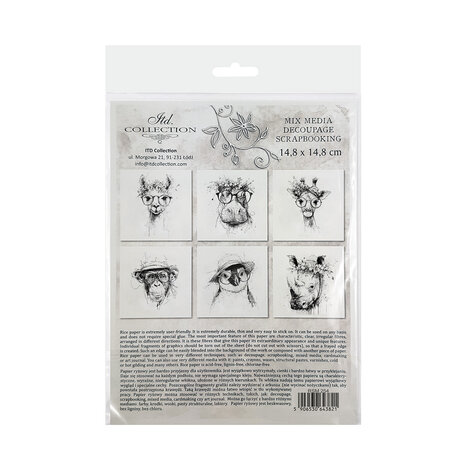 ITD Collection Animals 6x6 Inch Rice Paper Set (RSM 254)