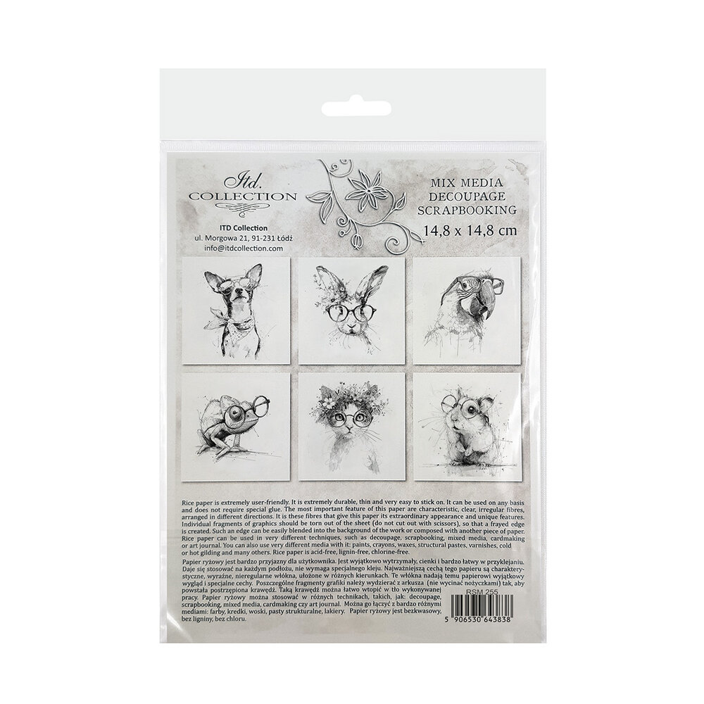 ITD Collection Animals 6x6 Inch Rice Paper Set (RSM 255)