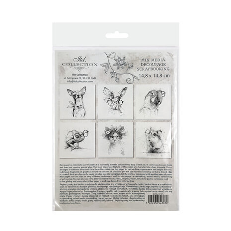 ITD Collection Animals 6x6 Inch Rice Paper Set (RSM 255)