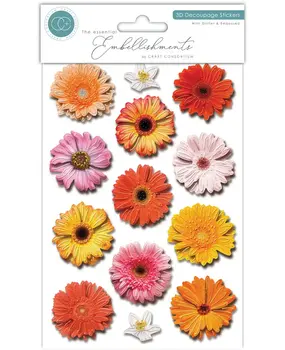 Craft Consortium 3D Decoupage Stickers Flowers (CESTK001)