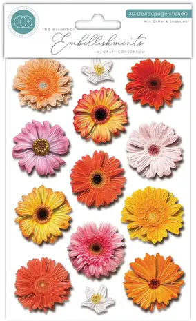 Craft Consortium 3D Decoupage Stickers Flowers (CESTK001)