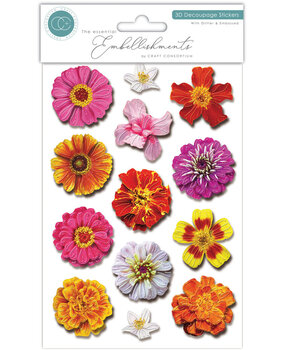 Craft Consortium 3D Decoupage Stickers Flowers (CESTK002) Craft Consortium 3D Decoupage Stickers Flowers (CESTK002)