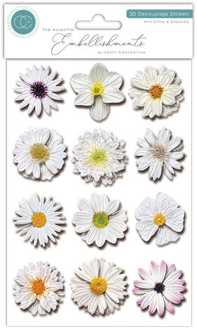 Craft Consortium 3D Decoupage Stickers Flowers (CESTK004)