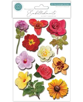 Craft Consortium 3D Decoupage Stickers Flowers (CESTK006) Craft Consortium 3D Decoupage Stickers Flowers (CESTK006)