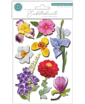 Craft Consortium 3D Decoupage Stickers Flowers (CESTK007) Craft Consortium 3D Decoupage Stickers Flowers (CESTK007)