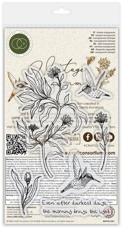 Craft Consortium Vintage Summer A6 Clear Stamps Hummingbird by Olena Kovalova (CCSTMP103) Craft Consortium Vintage Summer A6 Clear Stamps Hummingbird by Olena Kovalova (CCSTMP103)