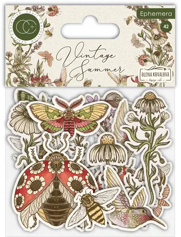 Craft Consortium Vintage Summer Premium Ephemera Set by Olena Kovalova (CCEPH015)