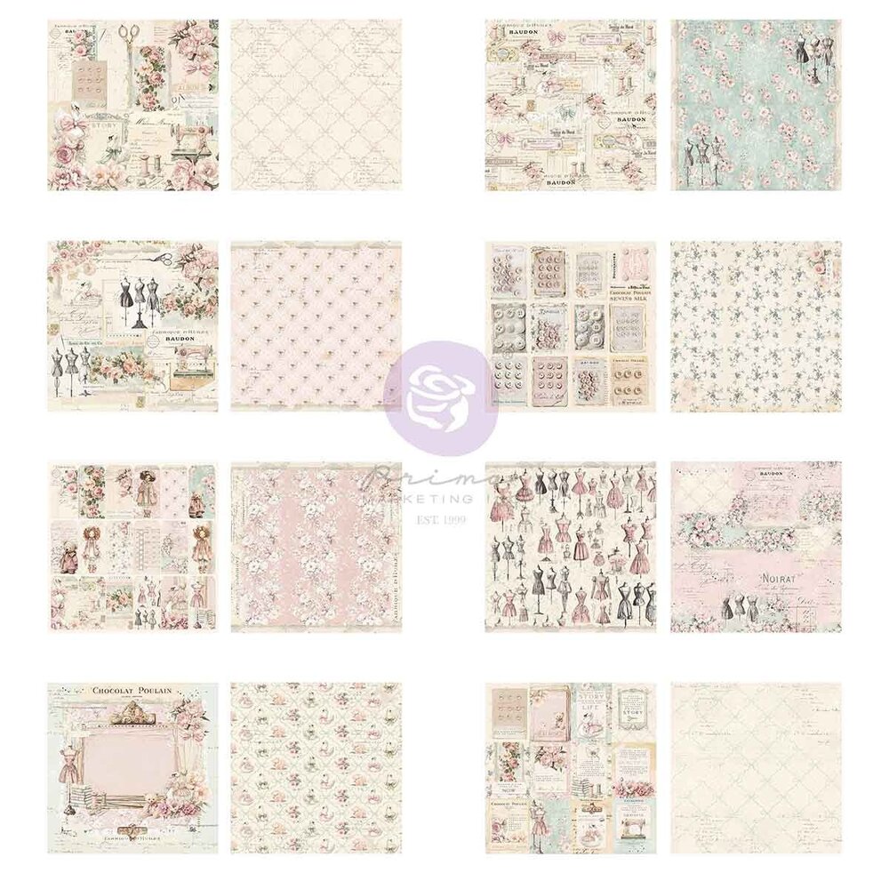 Prima Marketing Inc Buttons & Keepsakes 8x8 Inch Paper pad (982362) Prima Marketing Inc Buttons & Keepsakes 8x8 Inch Paper pad (982362)