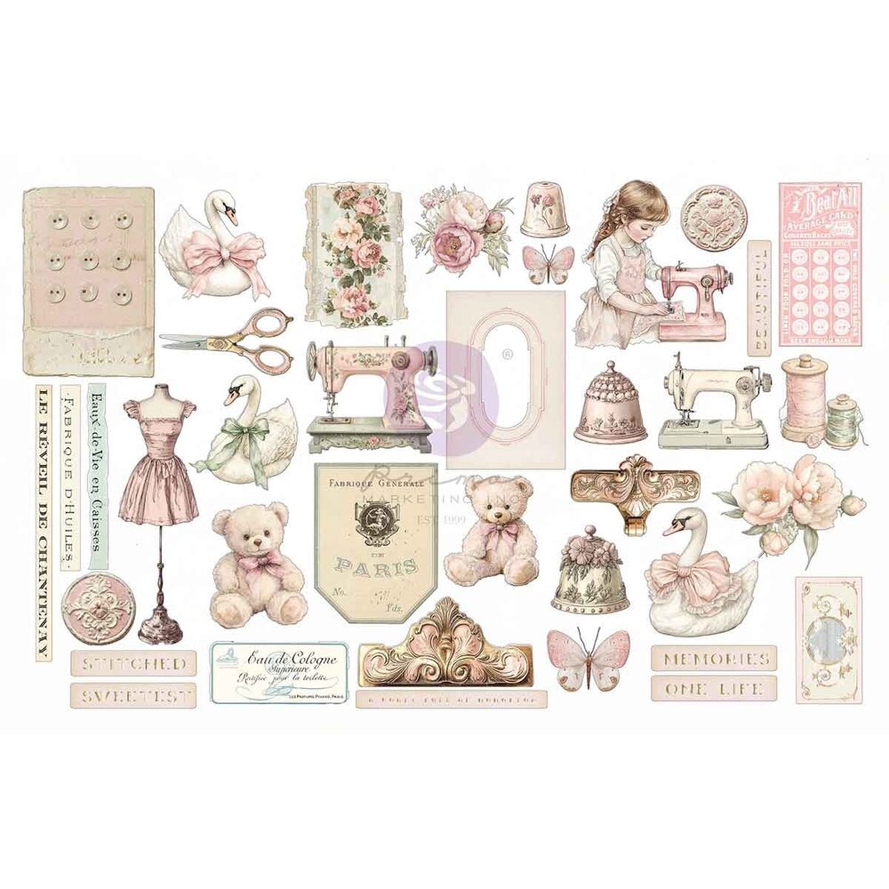 Prima Marketing Inc Buttons & Keepsakes Ephemera Stitched Clippings (982393) Prima Marketing Inc Buttons & Keepsakes Ephemera Stitched Clippings (982393)