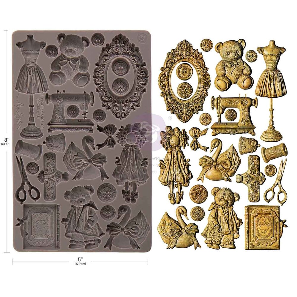 Prima Marketing Inc Buttons & Keepsakes 5x8 Inch Mould (982430) Prima Marketing Inc Buttons & Keepsakes 5x8 Inch Mould (982430)