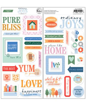 Pinkfresh Studio Ordinary Joys Chipboard Phrase Stickers (302626)