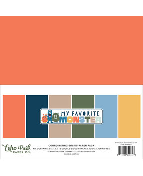 Echo Park My Favorite Monster 12x12 Inch Coordination Solids Paper Pack (MFM499015)