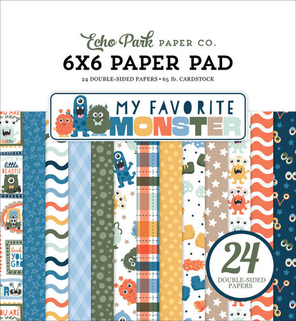 Echo Park My Favorite Monster 6x6 Inch Paper Pad (MFM499023) Echo Park My Favorite Monster 6x6 Inch Paper Pad (MFM499023)