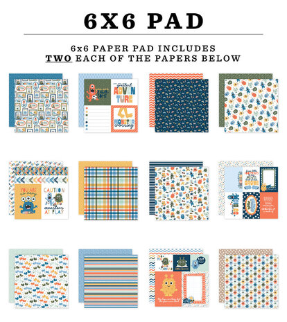 Echo Park My Favorite Monster 6x6 Inch Paper Pad (MFM499023) Echo Park My Favorite Monster 6x6 Inch Paper Pad (MFM499023)