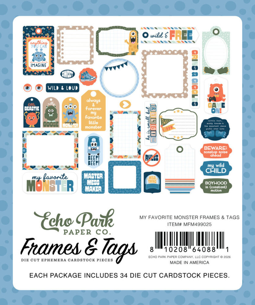 Echo Park My Favorite Monster Frames & Tags (MFM499025)
