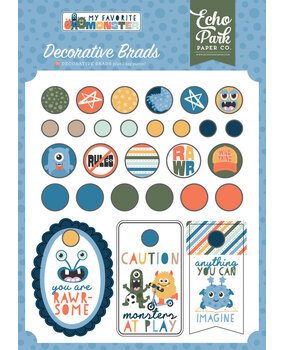 Echo Park My Favorite Monster Decorative Brads (MFM499020)