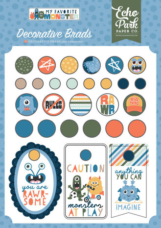 Echo Park My Favorite Monster Decorative Brads (MFM499020) Echo Park My Favorite Monster Decorative Brads (MFM499020)