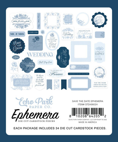 Echo Park Save The Date Ephemera (STD498024) Echo Park Save The Date Ephemera (STD498024)