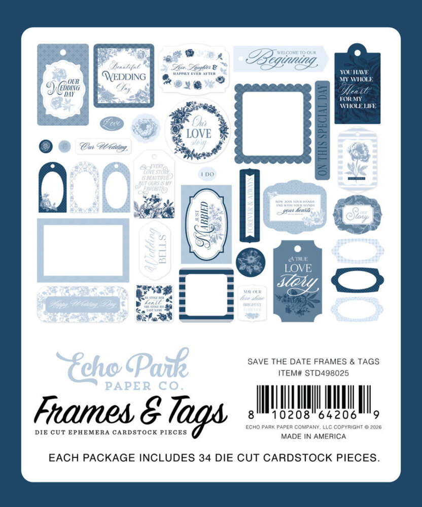 Echo Park Save The Date Frames & Tags (STD498025) Echo Park Save The Date Frames & Tags (STD498025)