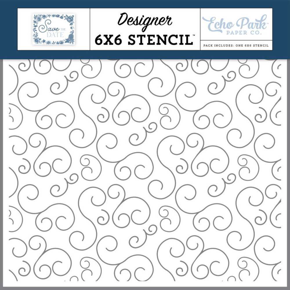Echo Park Save The Date Stencil Save The Date Swirls (STD498033) Echo Park Save The Date Stencil Save The Date Swirls (STD498033)