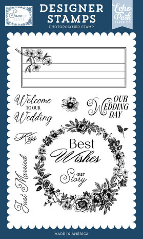 Echo Park Save The Date Clear Stamps Best Wishes Wedding (STD498045) Echo Park Save The Date Clear Stamps Best Wishes Wedding (STD498045)