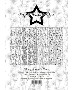 Paper Favourites Black & White Floral A5 Paper Pack (PFA225) Paper Favourites Black & White Floral A5 Paper Pack (PFA225)
