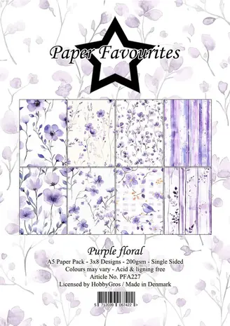 Paper Favourites Purple Floral A5 Paper Pack (PFA227) Paper Favourites Purple Floral A5 Paper Pack (PFA227)