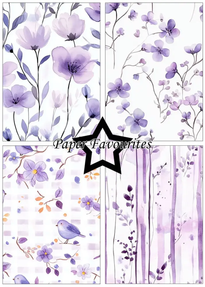 Paper Favourites Purple Floral A5 Paper Pack (PFA227) Paper Favourites Purple Floral A5 Paper Pack (PFA227)