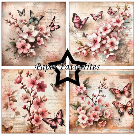 Paper Favourites Vintage Sakura 6x6 Inch Paper Pack (PF586) Paper Favourites Vintage Sakura 6x6 Inch Paper Pack (PF586)