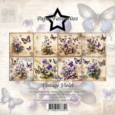 Paper Favourites Vintage Violet 6x6 Inch Paper Pack (PF587) Paper Favourites Vintage Violet 6x6 Inch Paper Pack (PF587)