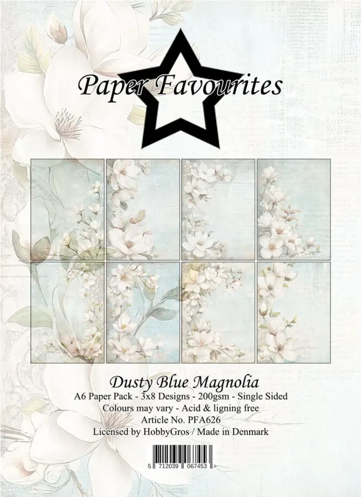 Paper Favourites Dustry Blue Magnolia A6 Paper Pad (PFA626) Paper Favourites Dustry Blue Magnolia A6 Paper Pad (PFA626)