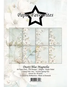 Paper Favourites Dustry Blue Magnolia A6 Paper Pad (PFA626) Paper Favourites Dustry Blue Magnolia A6 Paper Pad (PFA626)