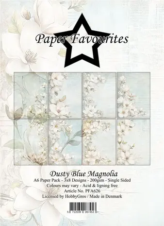 Paper Favourites Dustry Blue Magnolia A6 Paper Pad (PFA626) Paper Favourites Dustry Blue Magnolia A6 Paper Pad (PFA626)
