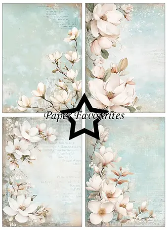 Paper Favourites Dustry Blue Magnolia A6 Paper Pad (PFA626) Paper Favourites Dustry Blue Magnolia A6 Paper Pad (PFA626)