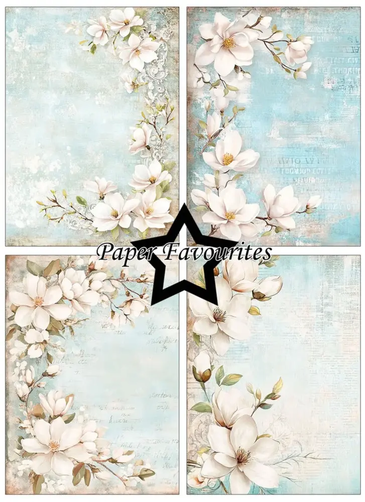 Paper Favourites Dustry Blue Magnolia A6 Paper Pad (PFA626) Paper Favourites Dustry Blue Magnolia A6 Paper Pad (PFA626)